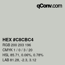 カラーコード: HEX #C8CBC4 | qconv.com