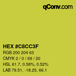 Color code: HEX #C8CC3F | qconv.com