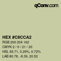 Color code: HEX #C8CCA2 | qconv.com