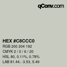 Color code: HEX #C8CCC0 | qconv.com