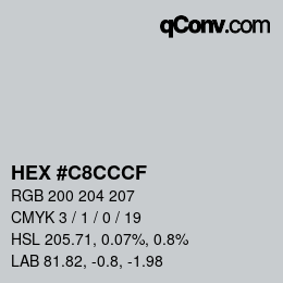 Color code: HEX #C8CCCF | qconv.com