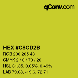 カラーコード: HEX #C8CD2B | qconv.com