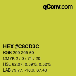 Color code: HEX #C8CD3C | qconv.com