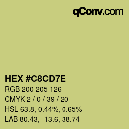 Color code: HEX #C8CD7E | qconv.com