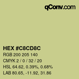 Color code: HEX #C8CD8C | qconv.com