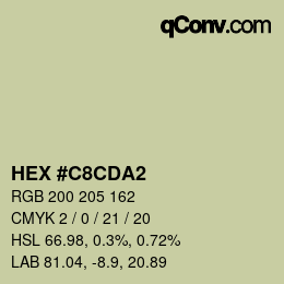 カラーコード: HEX #C8CDA2 | qconv.com