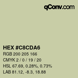 カラーコード: HEX #C8CDA6 | qconv.com