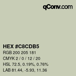 カラーコード: HEX #C8CDB5 | qconv.com