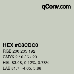 Color code: HEX #C8CDC0 | qconv.com
