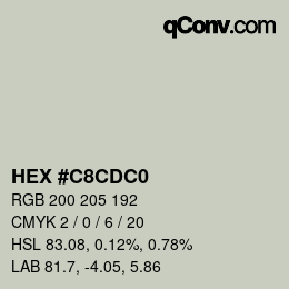 Color code: HEX #C8CDC0 | qconv.com