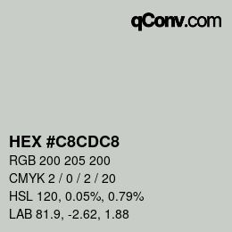 Color code: HEX #C8CDC8 | qconv.com