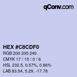 カラーコード: HEX #C8CDF0 | qconv.com