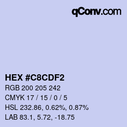 カラーコード: HEX #C8CDF2 | qconv.com