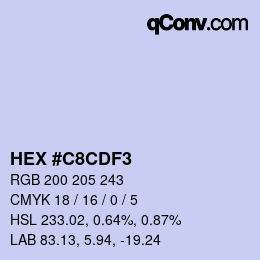 カラーコード: HEX #C8CDF3 | qconv.com