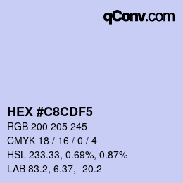 颜色代码: HEX #C8CDF5 | qconv.com