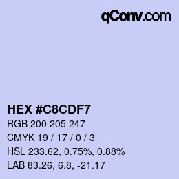 カラーコード: HEX #C8CDF7 | qconv.com