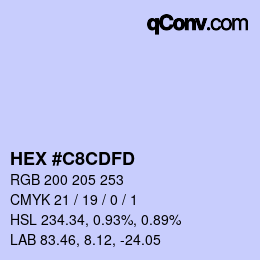 Color code: HEX #C8CDFD | qconv.com
