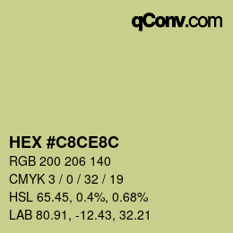 Color code: HEX #C8CE8C | qconv.com