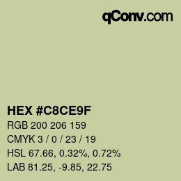 Color code: HEX #C8CE9F | qconv.com