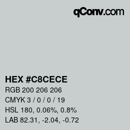 Farbcode: HEX #C8CECE | qconv.com