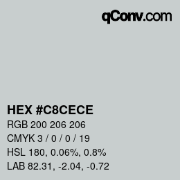 Código de color: HEX #C8CECE | qconv.com