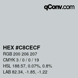 Color code: HEX #C8CECF | qconv.com