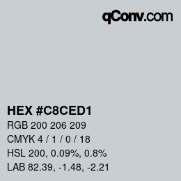 カラーコード: HEX #C8CED1 | qconv.com