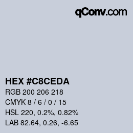 Color code: HEX #C8CEDA | qconv.com