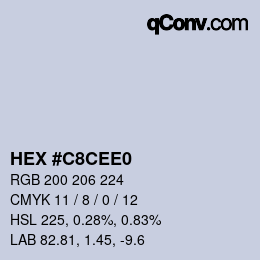 Código de color: HEX #C8CEE0 | qconv.com