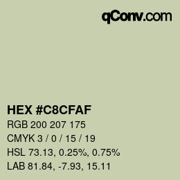 Color code: HEX #C8CFAF | qconv.com