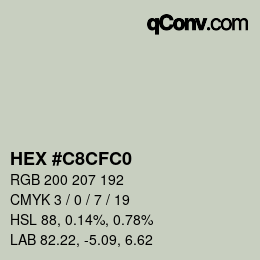 Color code: HEX #C8CFC0 | qconv.com