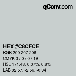 Color code: HEX #C8CFCE | qconv.com