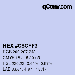 Color code: HEX #C8CFF3 | qconv.com