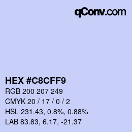 Color code: HEX #C8CFF9 | qconv.com