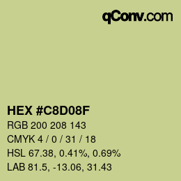 Farbcode: HEX #C8D08F | qconv.com