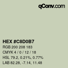 Color code: HEX #C8D0B7 | qconv.com