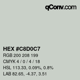 Color code: HEX #C8D0C7 | qconv.com