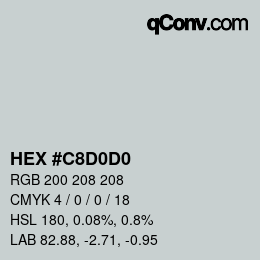 颜色代码: HEX #C8D0D0 | qconv.com