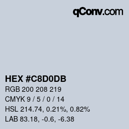 カラーコード: HEX #C8D0DB | qconv.com