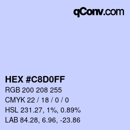 Color code: HEX #C8D0FF | qconv.com