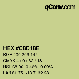 Color code: HEX #C8D18E | qconv.com