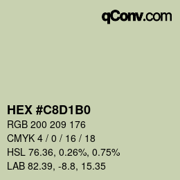 Color code: HEX #C8D1B0 | qconv.com