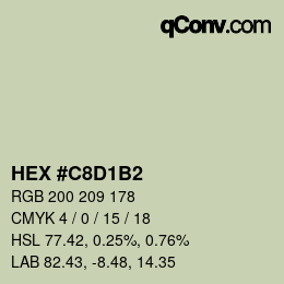Color code: HEX #C8D1B2 | qconv.com