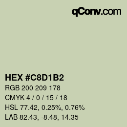 Color code: HEX #C8D1B2 | qconv.com