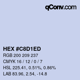 Farbcode: HEX #C8D1ED | qconv.com