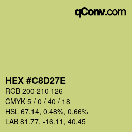 Color code: HEX #C8D27E | qconv.com