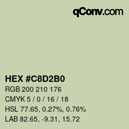 Color code: HEX #C8D2B0 | qconv.com