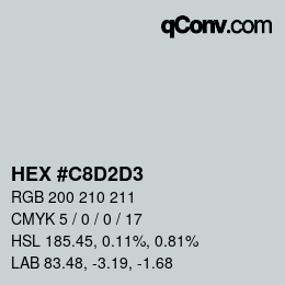 Color code: HEX #C8D2D3 | qconv.com