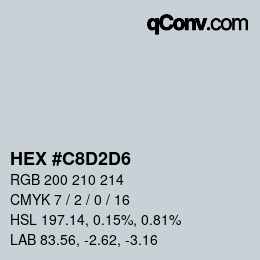カラーコード: HEX #C8D2D6 | qconv.com
