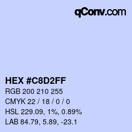 Color code: HEX #C8D2FF | qconv.com